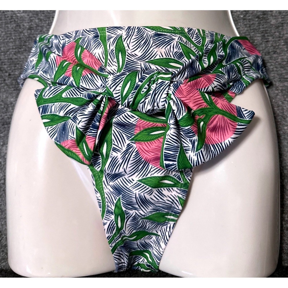 Liberty & Justice Womens Bikini Bottom XS Tropical Floral Tie Front High Cut NWT